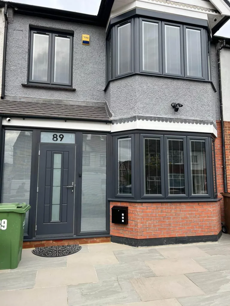 rockdoor Composite door with sidelights and toplight