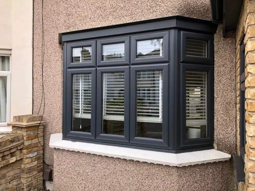 anthracite grey casement bay window